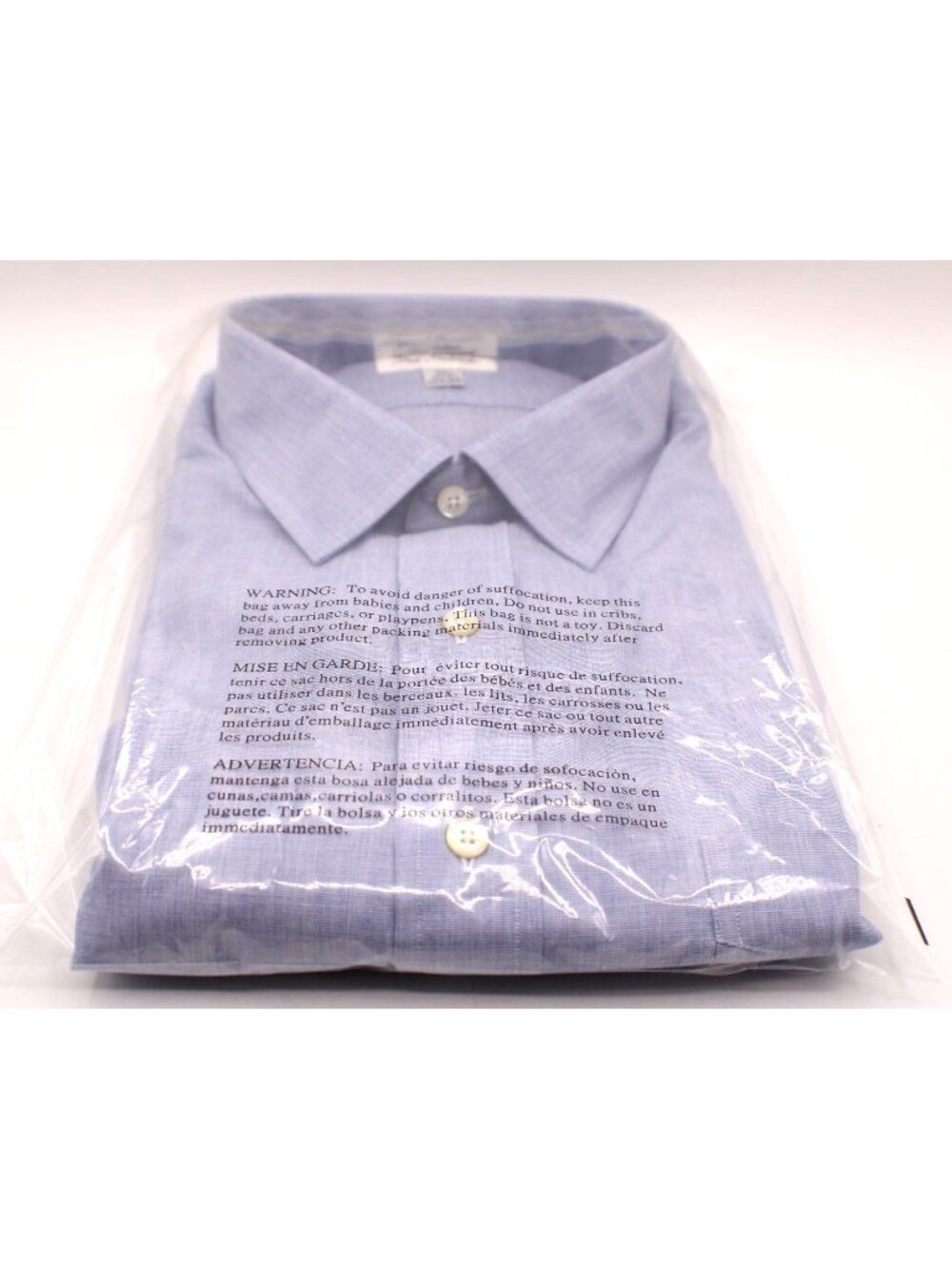 NEW Paul Fredrick Mens Blue Cotton Broadcloth Dress Shirt Sz 17.5-34 Made USA LS